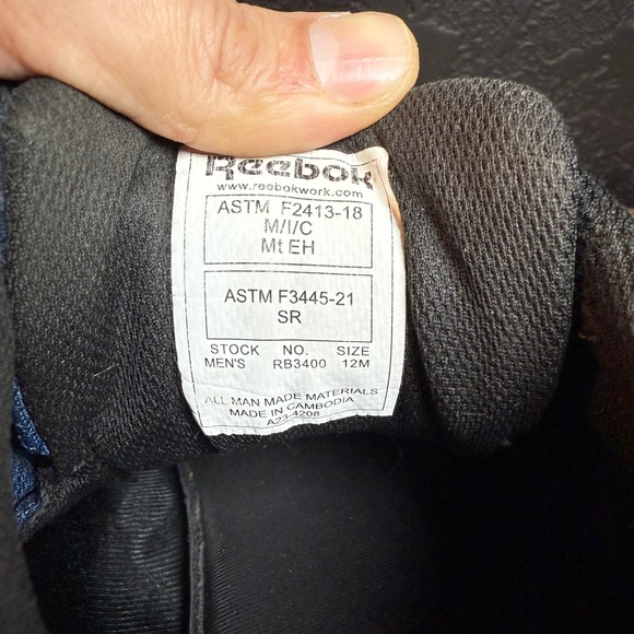 Reebok Men's MT75 Alloy Toe Microweb Safety Work Boots Size 12M Blue - Picture 7 of 8